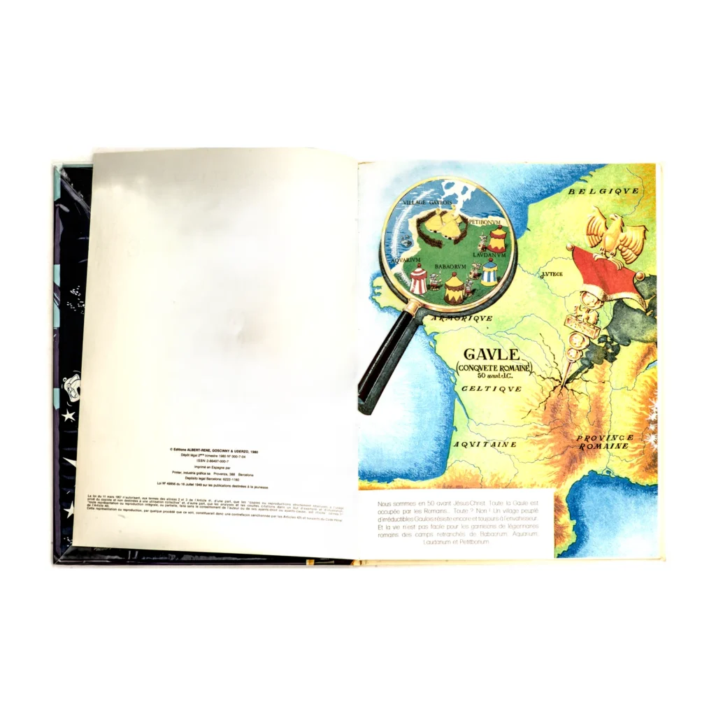 Page de garde et mentions légales indiquant le Dépôt légal de 1980 pour Astérix Le Grand Fossé