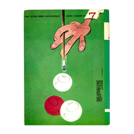 Quatrième de couverture de l'album Gaston 6 avec illustration de billard