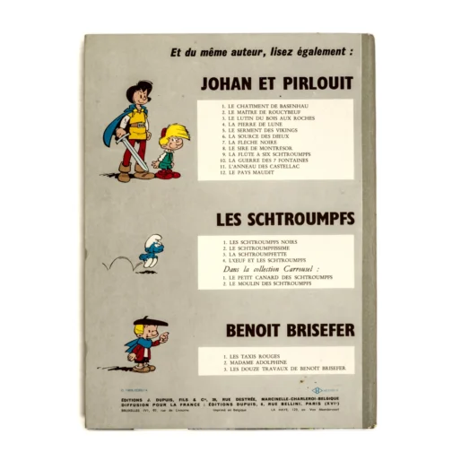 4ème plat de l'album Johan et Pirlouit L'Anneau des Castellac édition 1969