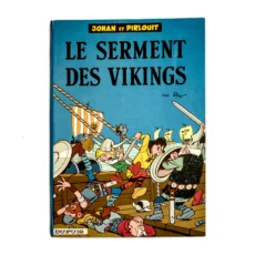 Couverture de la bande dessinée Johan et Pirlouit Le Serment des Vikings par Peyo