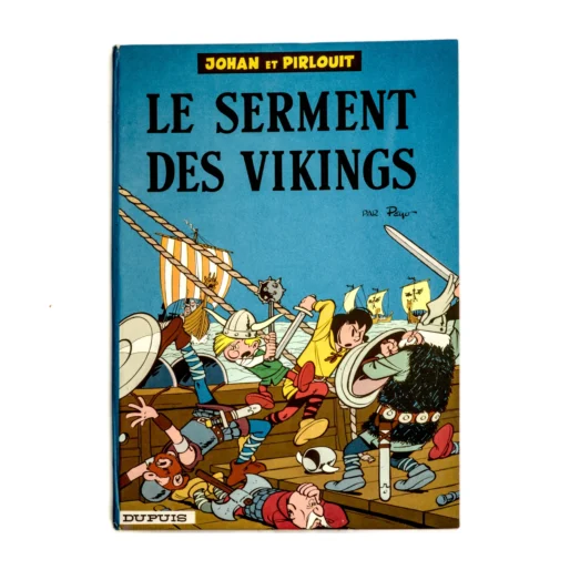 Couverture de la bande dessinée Johan et Pirlouit Le Serment des Vikings par Peyo