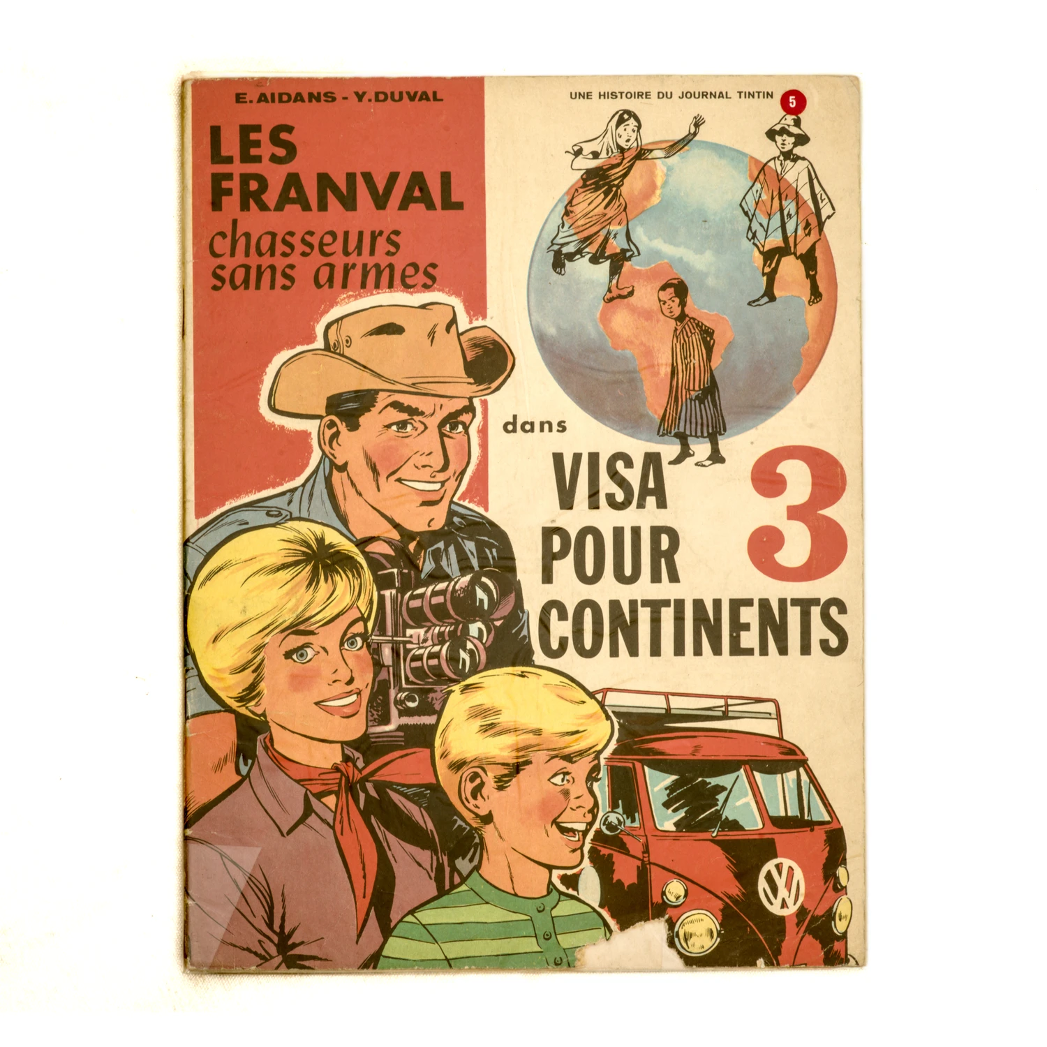 Couverture de la BD Les Franval Visa pour 3 continents sous film plastique protecteur