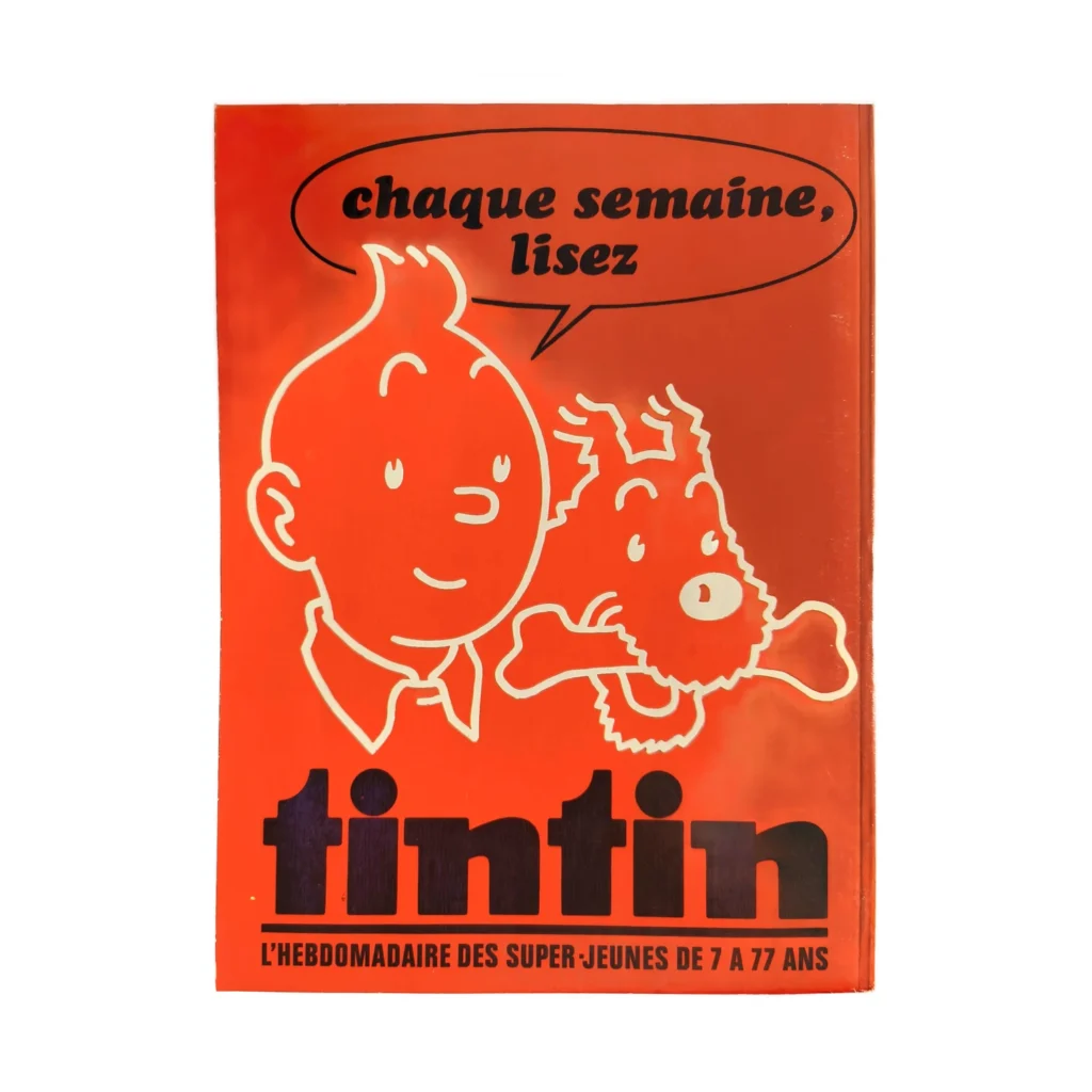 Quatrième de couverture rouge avec Tintin et Milou