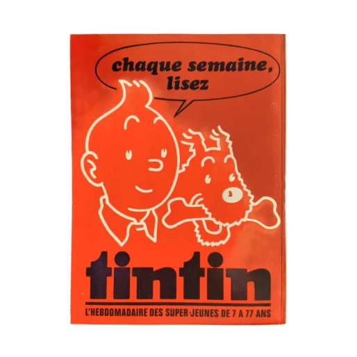 Quatrième de couverture rouge avec Tintin et Milou