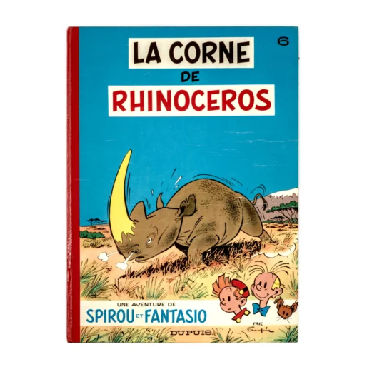 Couverture de la BD Spirou et Fantasio N°6 La Corne de Rhinocéros par Franquin