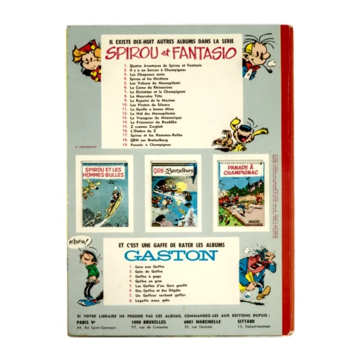 Quatrième plat de l'album Spirou et les Héritiers listant les autres titres de la collection