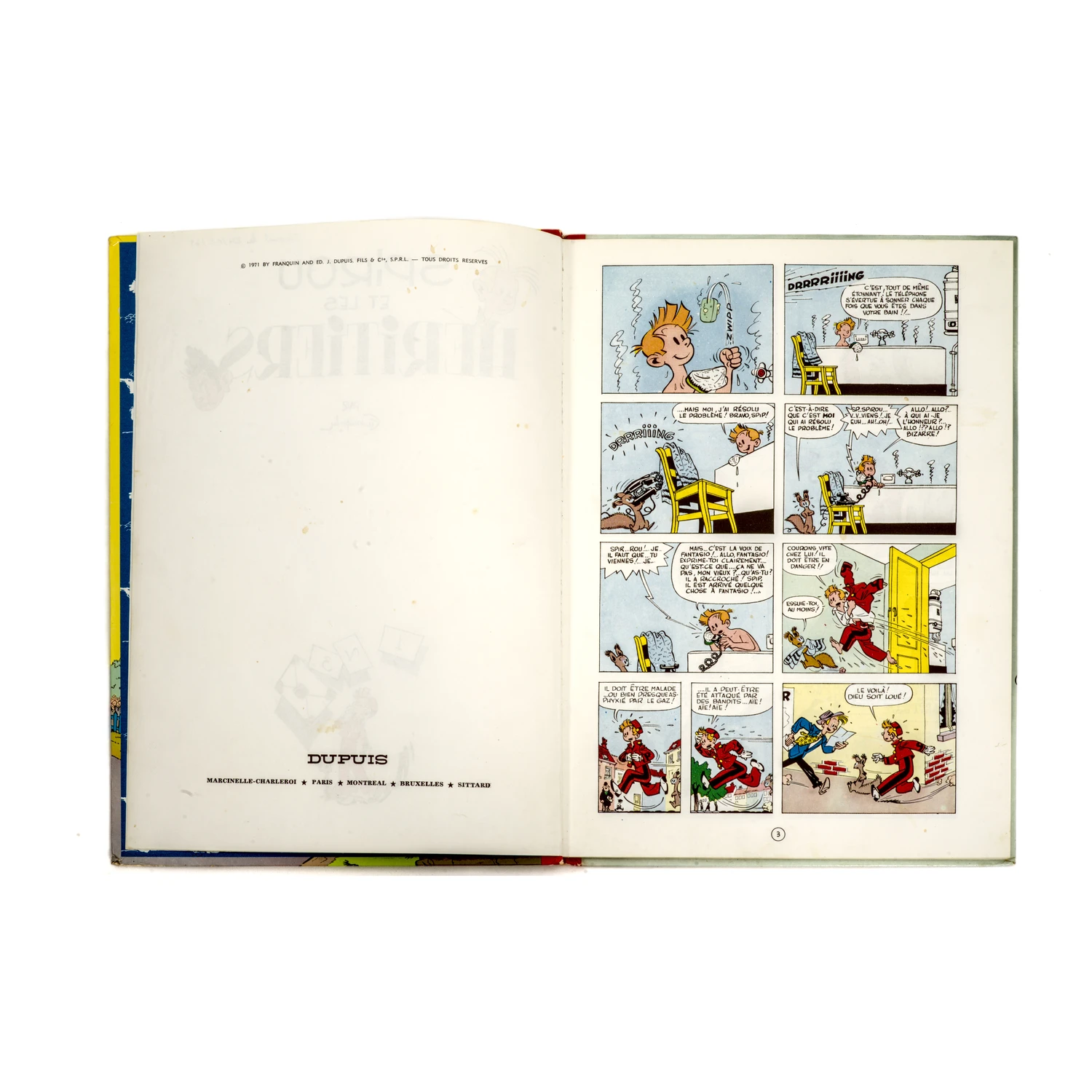 Page de garde intérieure avec mention du copyright 1971 et première planche de la BD