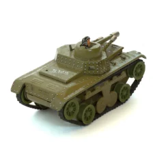 Jouet mécanique ancien tank Joustra Tchad vue arrière