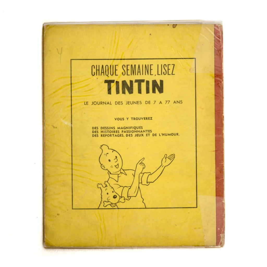4ème plat de la BD avec publicité Tintin jaune
