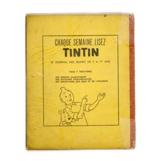 4ème plat de la BD avec publicité Tintin jaune