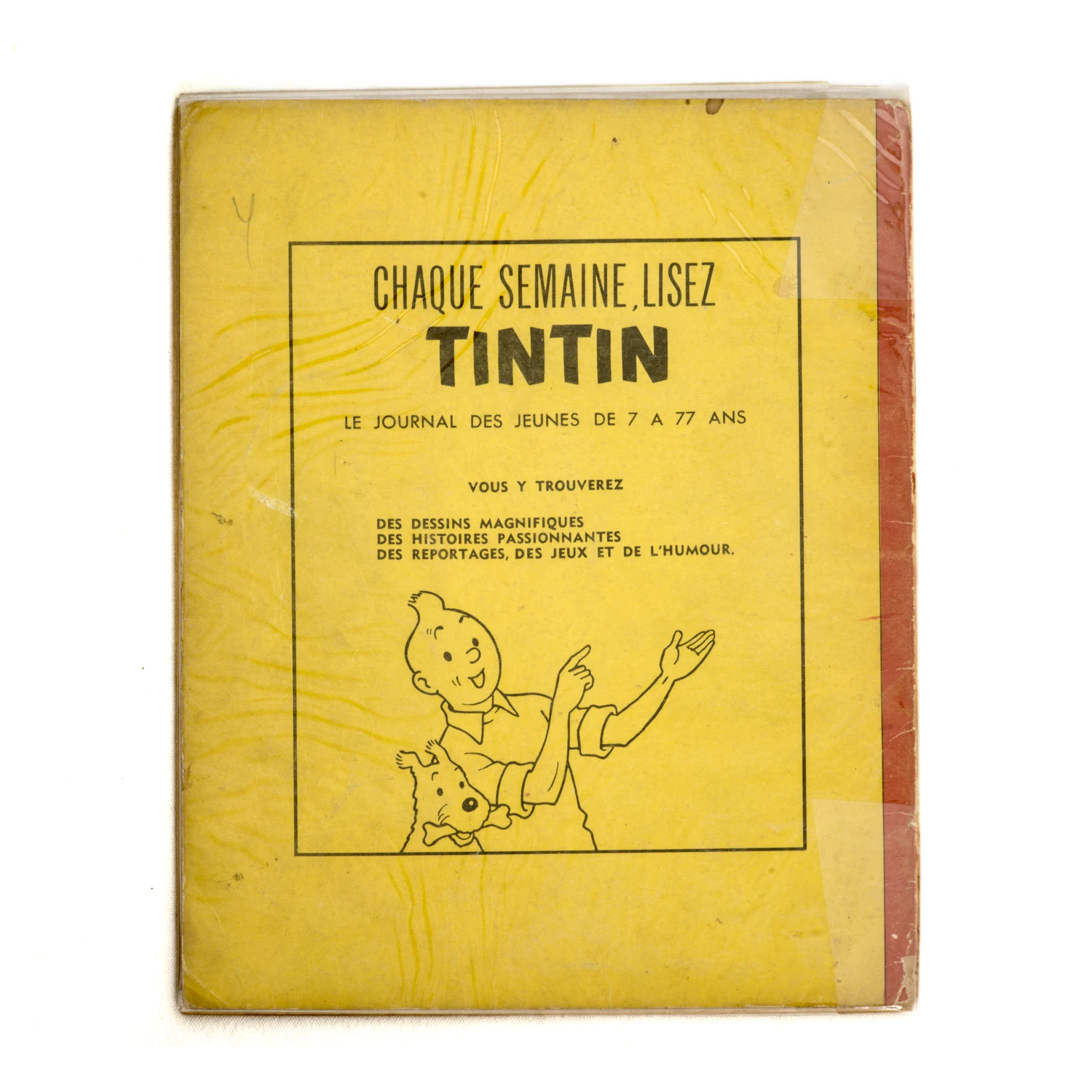 4ème plat de la BD avec publicité Tintin jaune