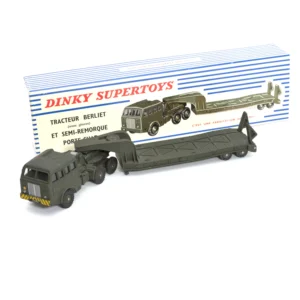 Dinky Supertoys 890 Tracteur Berliet et semi-remorque porte-char avec sa boîte d'origine