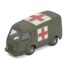 Vue de trois quarts avant de l'ambulance militaire Renault Carrier Dinky Toys