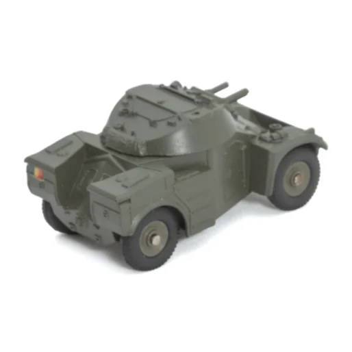 Vue arrière de l'auto-mitrailleuse Dinky Toys 814 AML Panhard verte