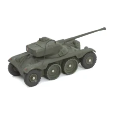 Vue de trois quarts avant de la miniature militaire Dinky Toys Panhard EBR FL-10 vert armée