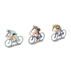 Lot de 3 figurines de cyclistes miniatures en métal