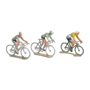 Lot de 3 figurines de cyclistes en plomb