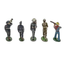Lot de 5 figurines anciennes en plomb de dos