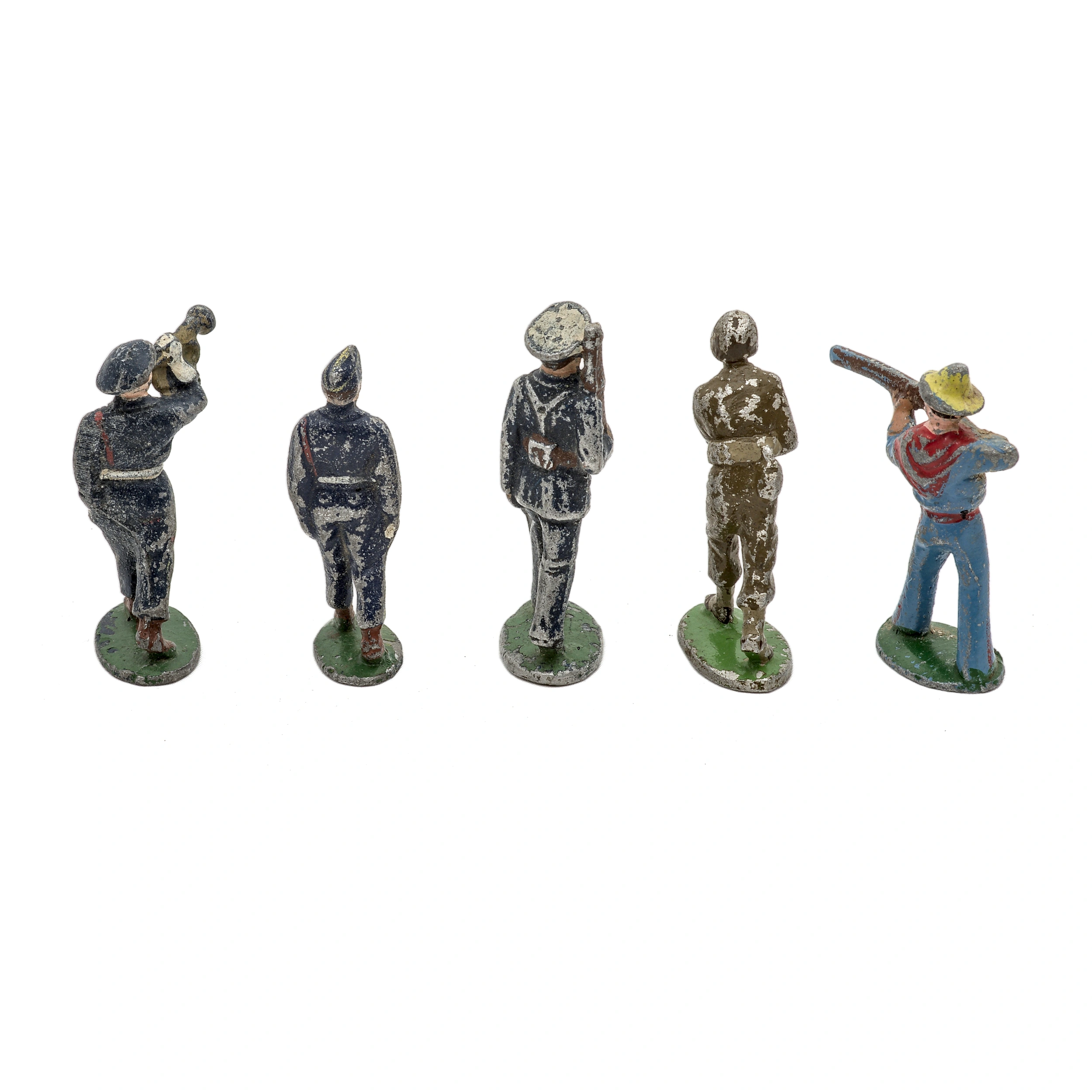 Lot de 5 figurines anciennes en plomb de dos