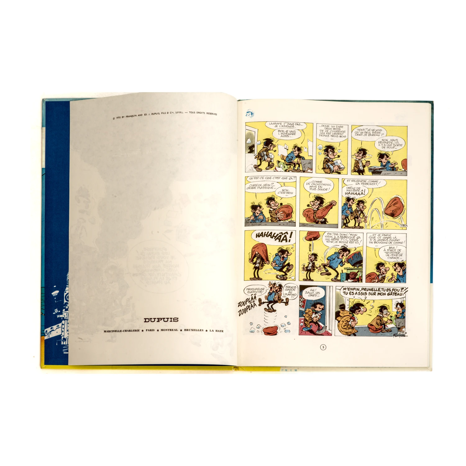 Page intérieure de la bande dessinée Gaston 8 avec les gags de Franquin