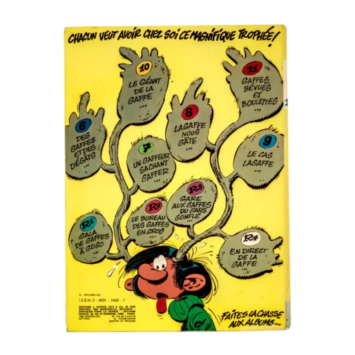 4ème plat de la BD Gaston Lagaffe Tome 12 confirmant qu'il s'agit d'une Édition Originale