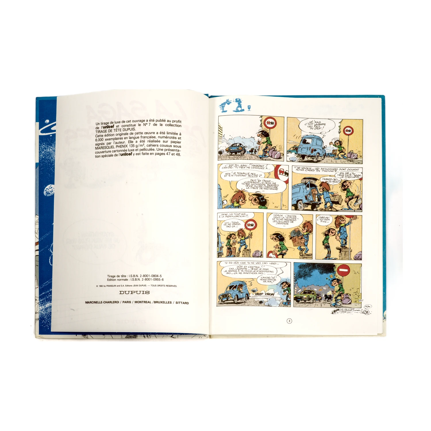 Page de garde et mentions légales de la BD Gaston 14 de 1982
