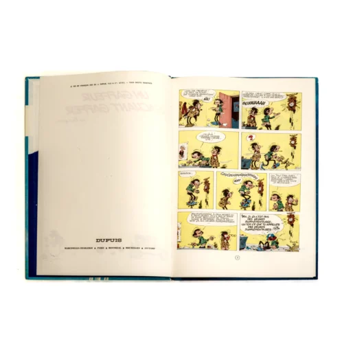 Page intérieure de la bande dessinée Gaston Lagaffe avec mention de l'année 1973