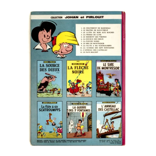 4ème plat de la BD Johan et Pirlouit listant 12 titres