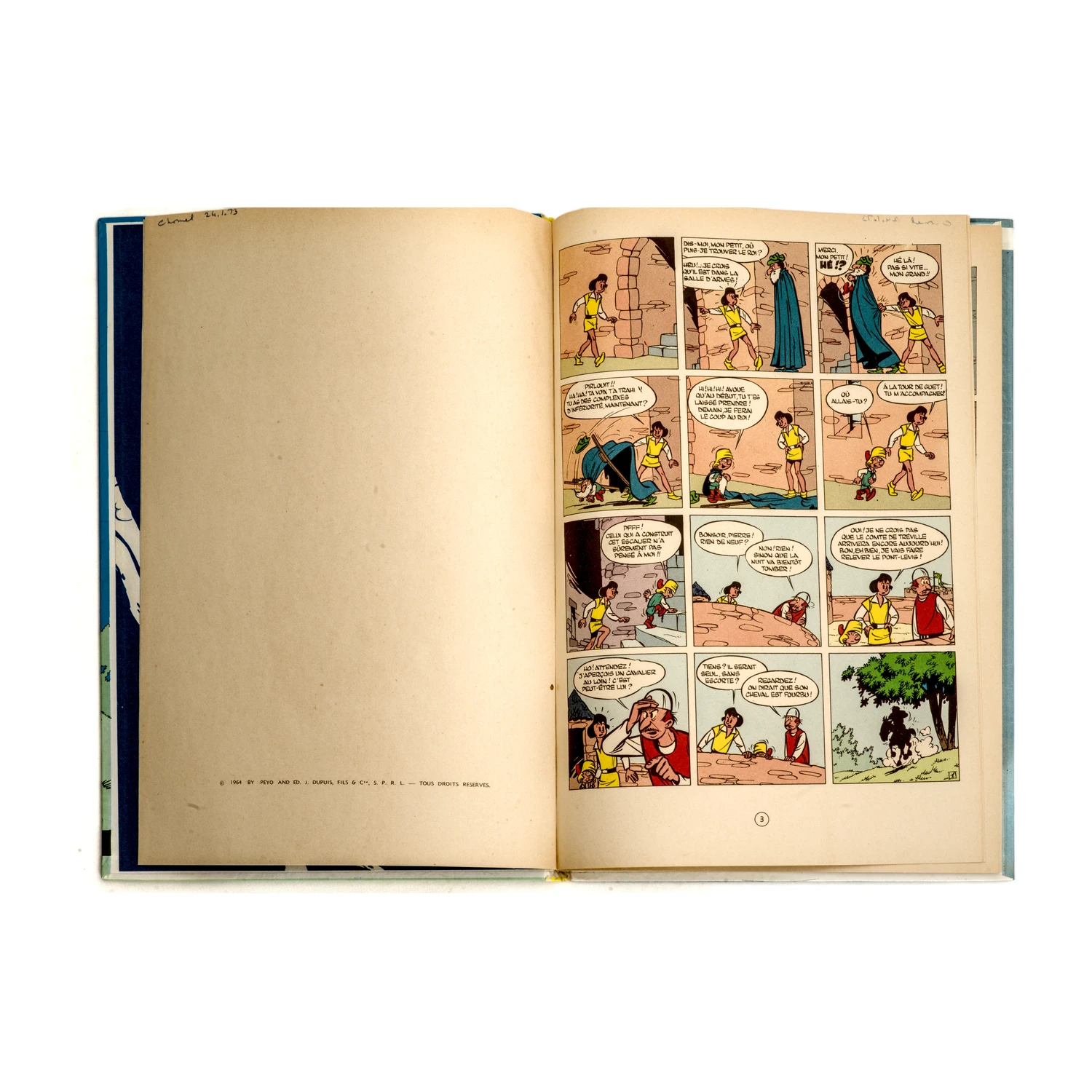 Quatrième plat de la BD Johan et Pirlouit La Pierre de Lune listant 12 titres