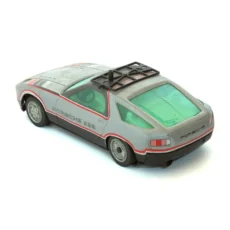 Vue arrière de la Porsche 928 Joustra avec galerie de toit et vitres vertes