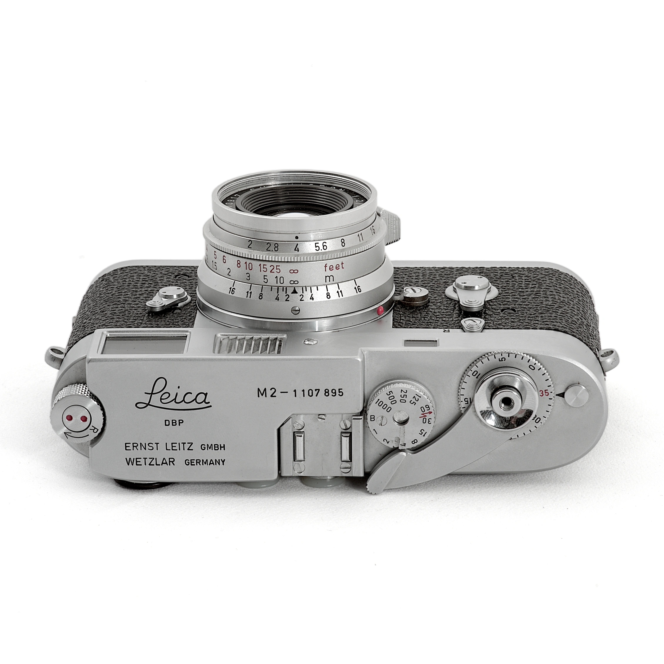 Leica M2 & Objectif Leitz Summicron 35mm f/2 - vue de dessus