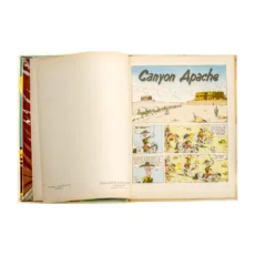 Page de titre de l'album Lucky Luke Canyon Apache avec mention Dargaud Éditeur et signature manuscrite