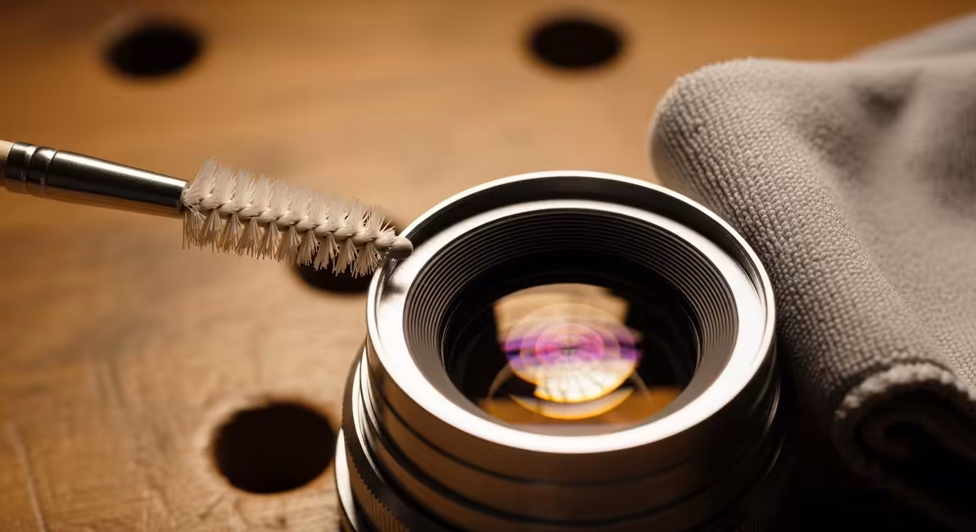 Nettoyage délicat d'un vieil objectif photo sans rayer les lentilles