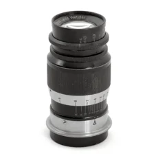 Objectif Leica Ernst Leitz Wetzlar Elmar 9cm f/4 de face avec échelle de profondeur de champ