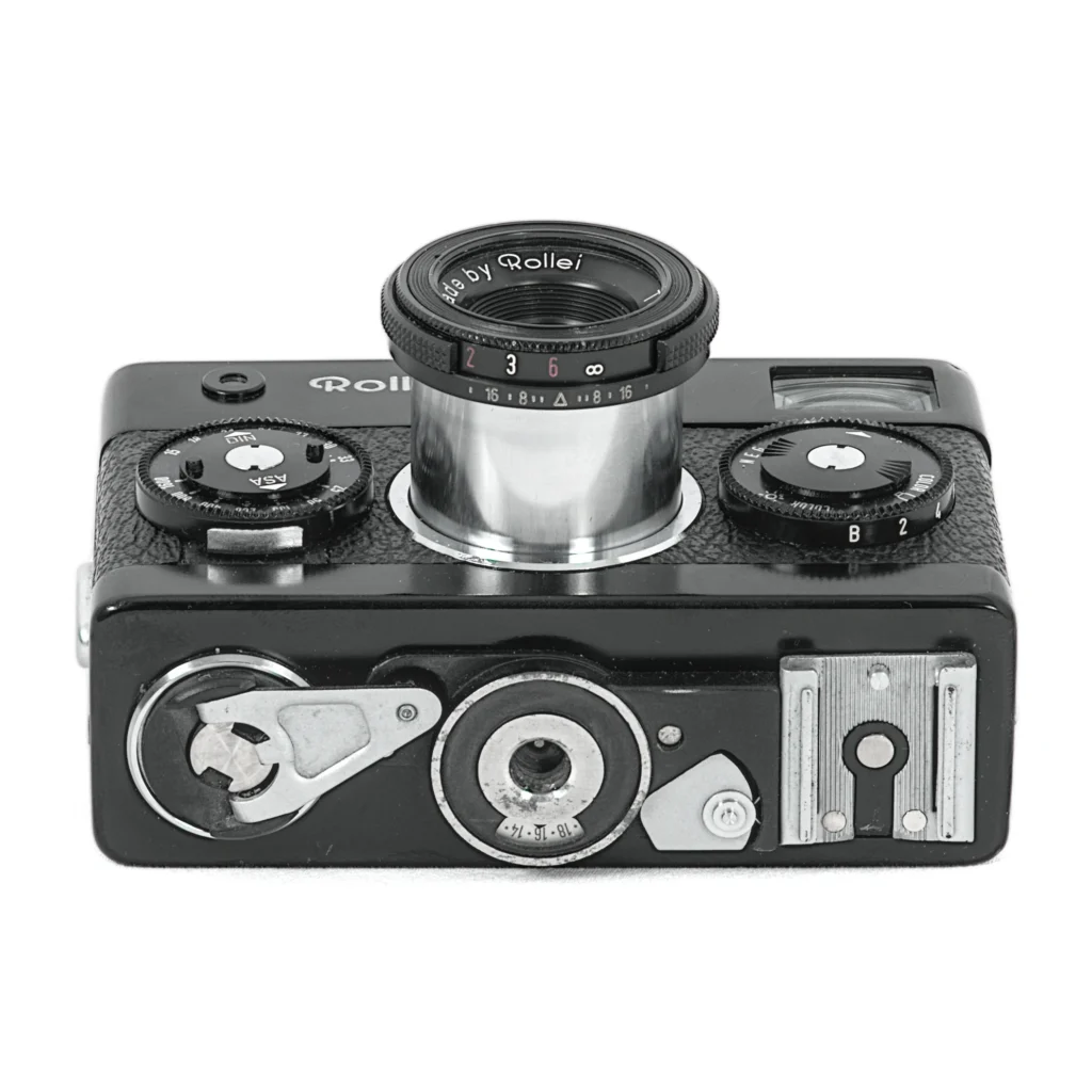 Appareil photo argentique Rollei 35 T noir - dessus