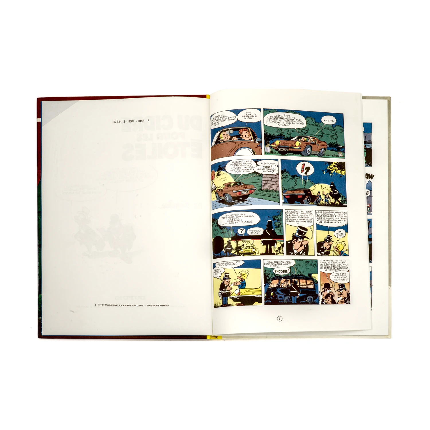 Page intérieure avec copyright 1977 de la BD Spirou et Fantasio