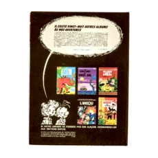 Quatrième de couverture listant les albums de Spirou et Fantasio aux Éditions Dupuis