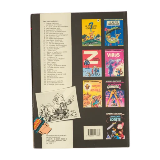 4ème plat de la BD Spirou et Fantasio Le Réveil du Z confirmant l'Édition Originale avec la liste arrêtée au tome 36