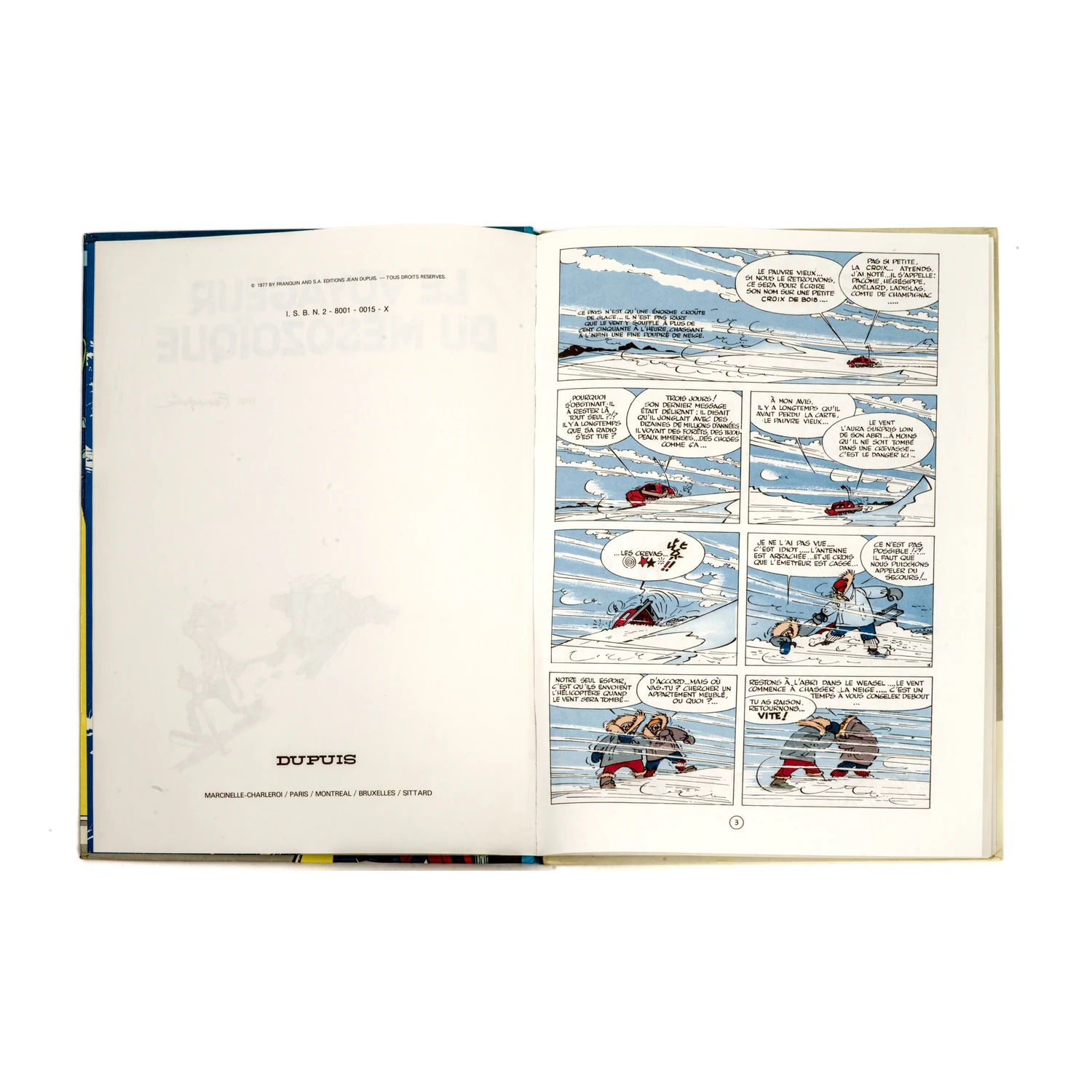 Page intérieure de la BD Spirou avec mentions légales et date d