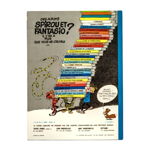 Quatrième de couverture listant les albums jusqu'au numéro 26