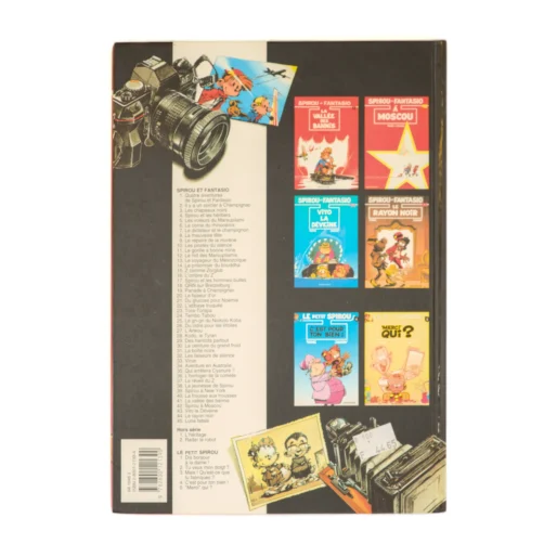 Quatrième de couverture de l'album Spirou et Fantasio Luna Fatale avec étiquette de prix en Francs