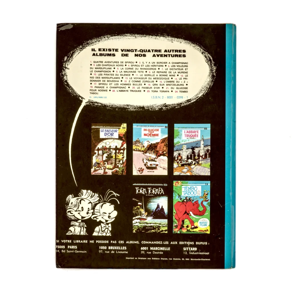4ème plat de la BD Spirou et Fantasio N°25 attestant l'Édition Originale