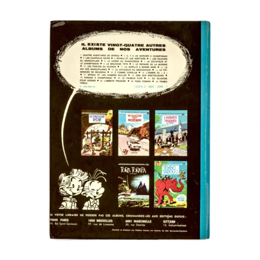 4ème plat de la BD Spirou et Fantasio N°25 attestant l'Édition Originale
