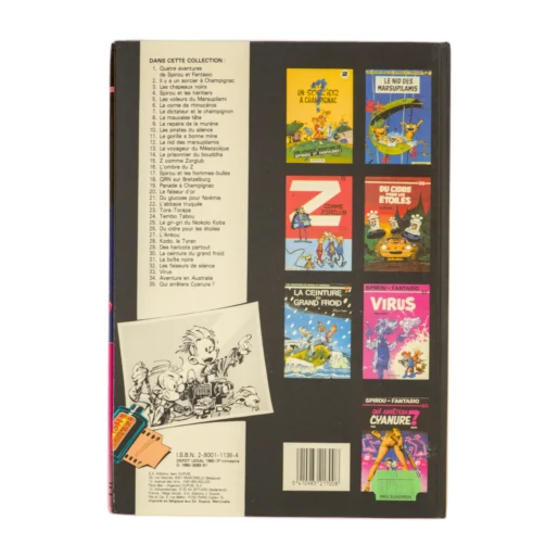 Quatrième plat de la BD Spirou et Fantasio Tome 35 confirmant l'Édition Originale avec étiquette sur plastique