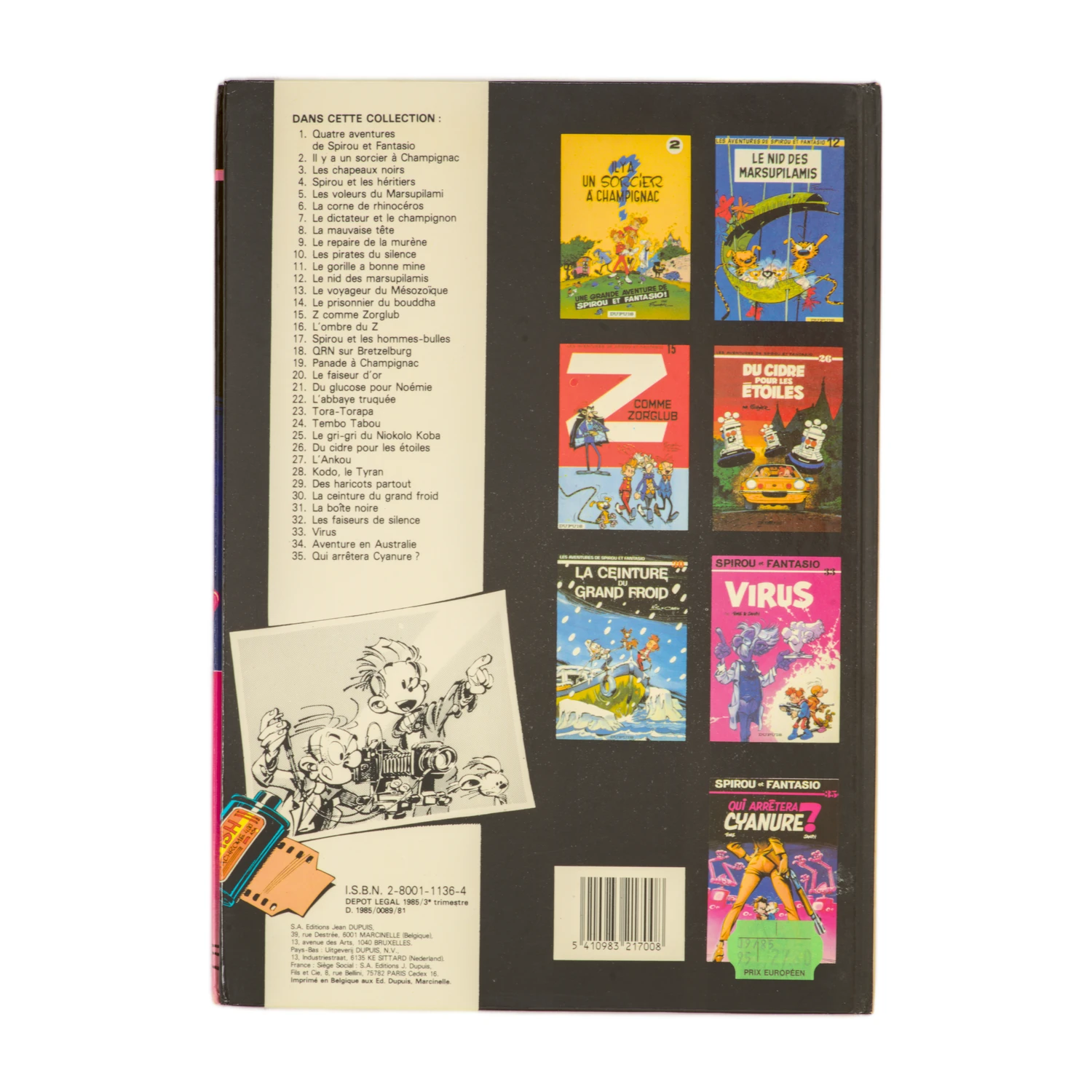 Quatrième plat de la BD Spirou et Fantasio Tome 35 confirmant l