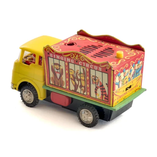 Vue arrière du camion en tôle lithographiée Tomy