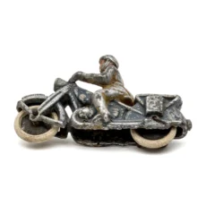 Moto Militaire Ancienne en Plomb avec Motard - Jouet de Collection – Image 3