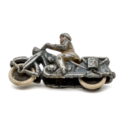 Moto Militaire Ancienne en Plomb avec Motard - Jouet de Collection