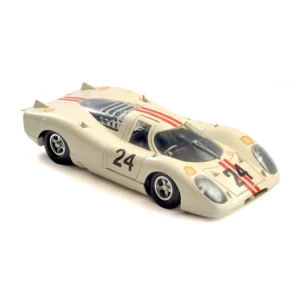 Voiture miniature Joustra Porsche 917 blanche numéro 24 de trois quarts avant