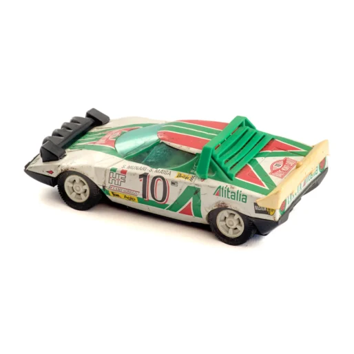 Voiture miniature Lancia Stratos HF Alitalia vue de trois-quarts arrière
